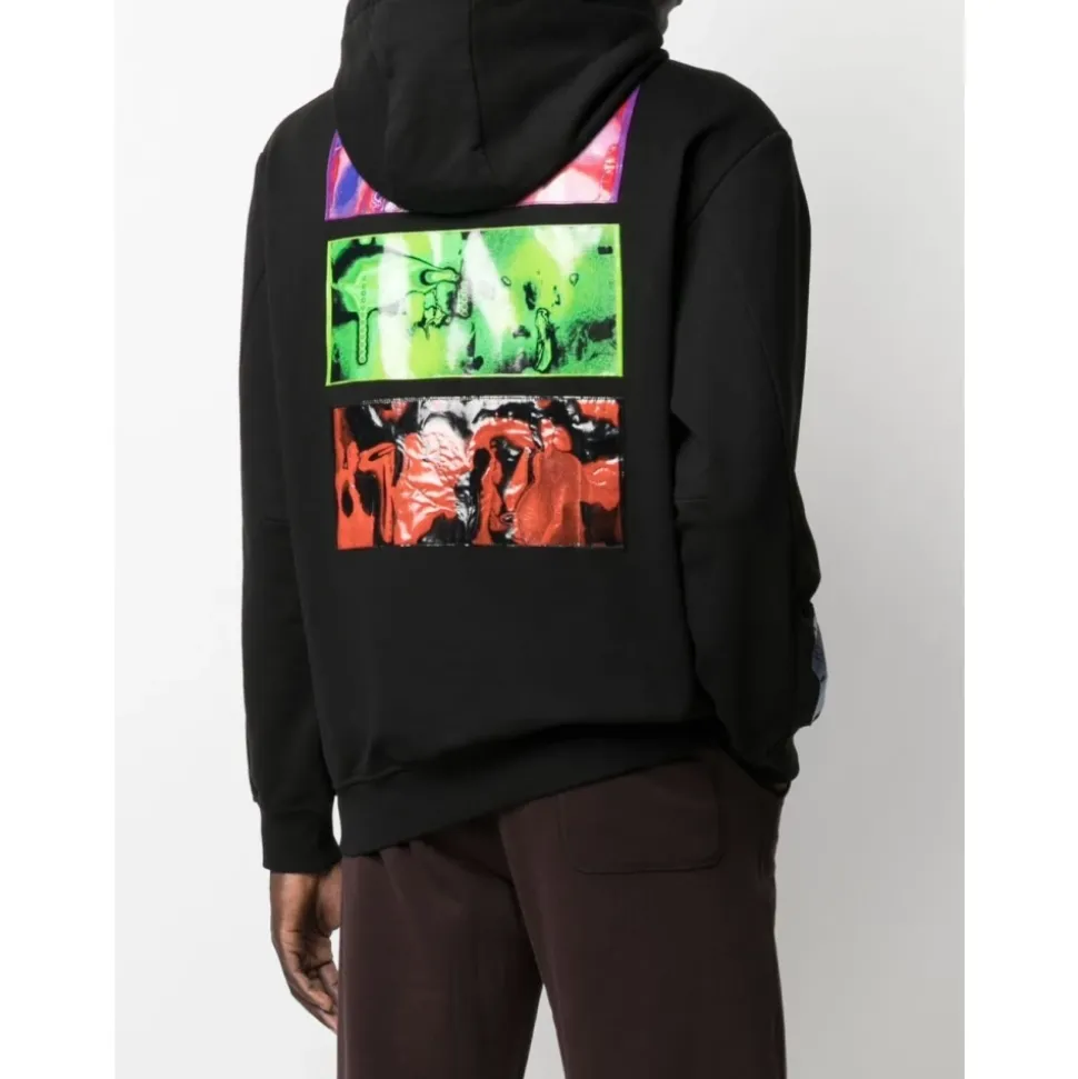 Abstract-Print Cotton Hoodie