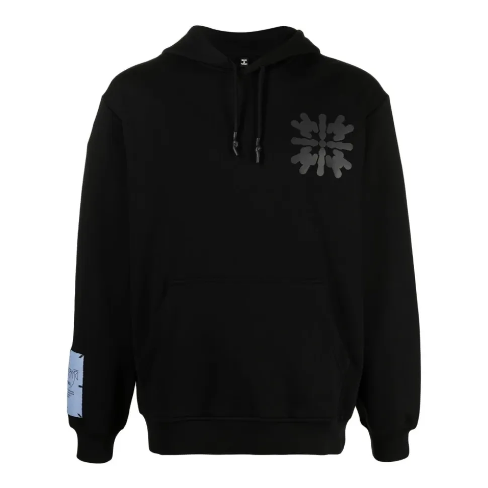 Abstract-Print Cotton Hoodie