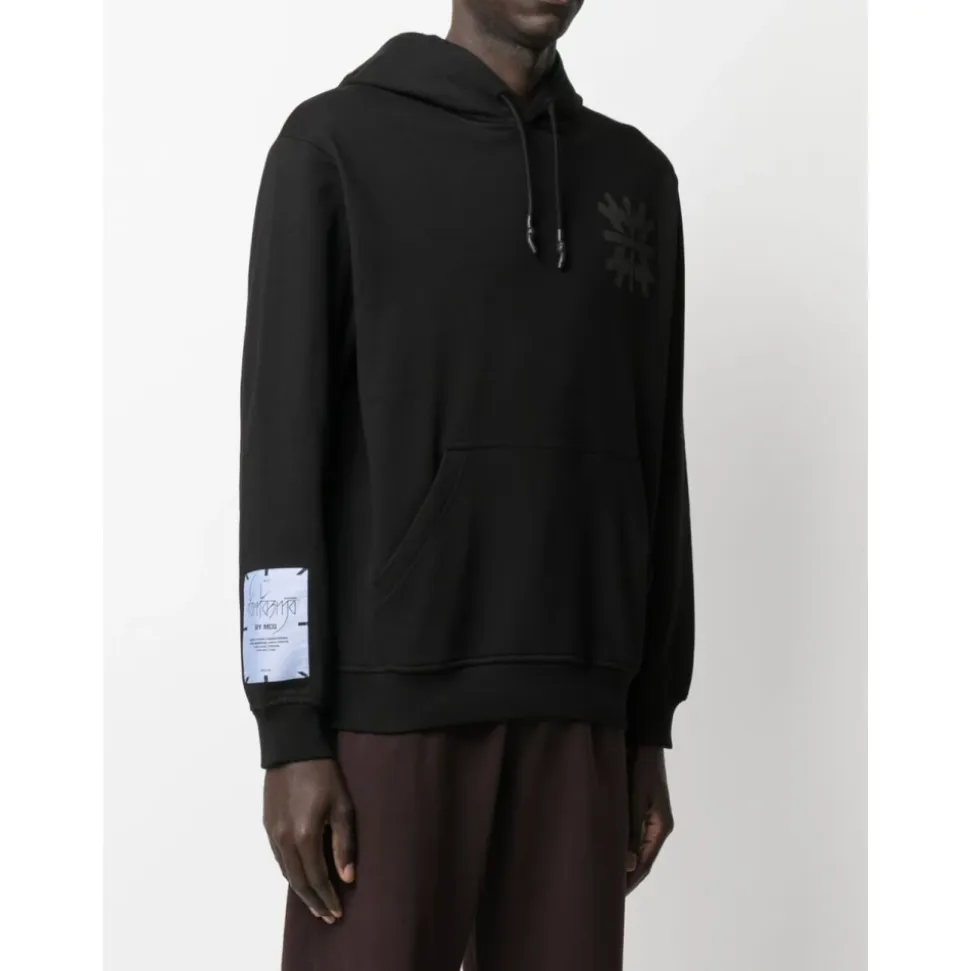 Abstract-Print Cotton Hoodie
