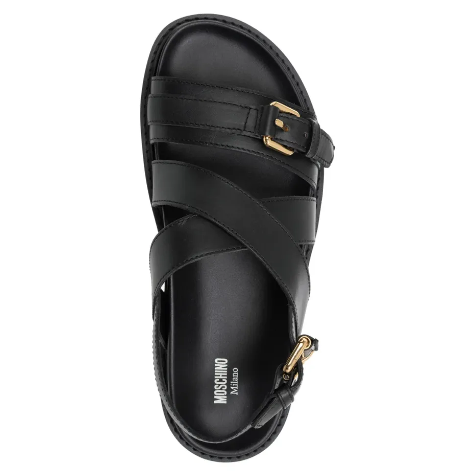 Adjustable Buckle Sandals, Solid Color