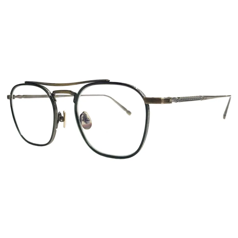 Antique Gold Eyewear Frames in Green