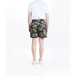 Barocco Print Elastic Waist Shorts