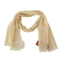 Beige Cashmere Shawl with Fringes