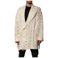 Beige Logo Monogram Coat Jacket