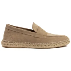 Beige Suede Espadrilles Flat Shoes