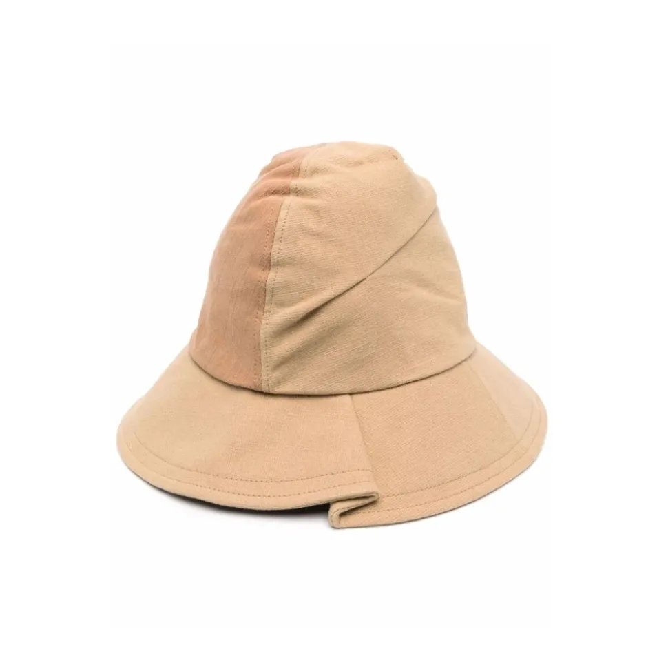 Beige Two-Tone Cotton Hat
