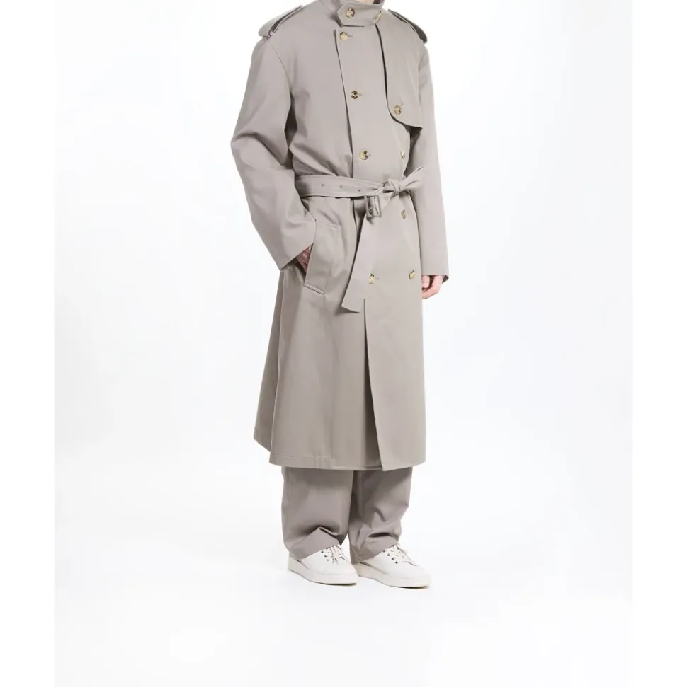 Beige Waterproof Double-Breasted Coat