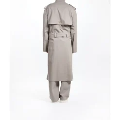 Beige Waterproof Double-Breasted Coat