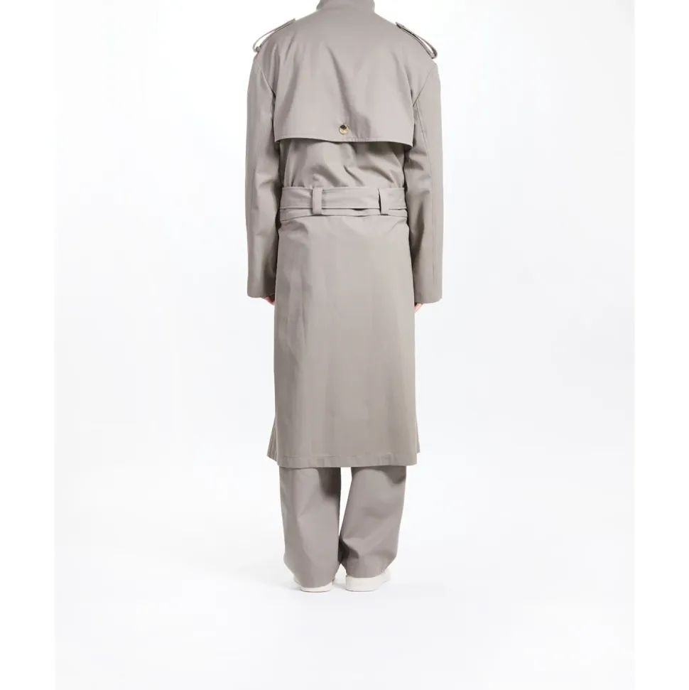 Beige Waterproof Double-Breasted Coat