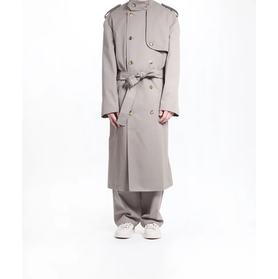 Beige Waterproof Double-Breasted Coat