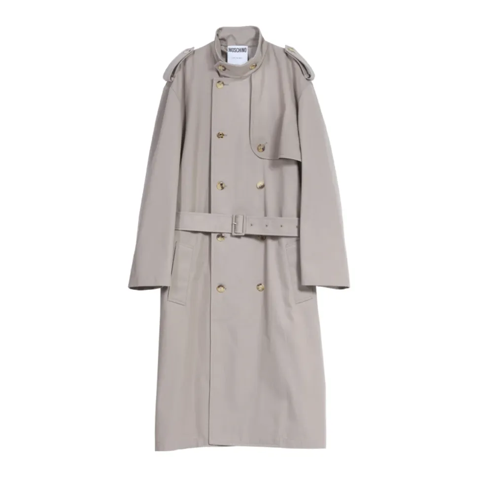 Beige Waterproof Double-Breasted Coat