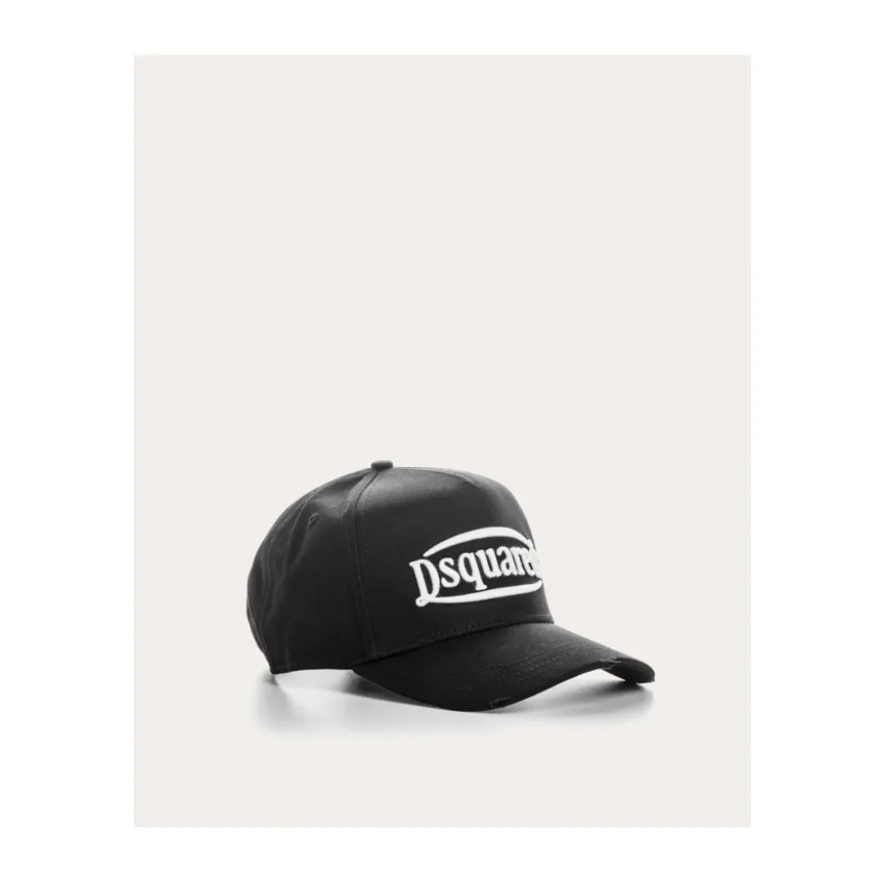 Black and White Embroidered Cap