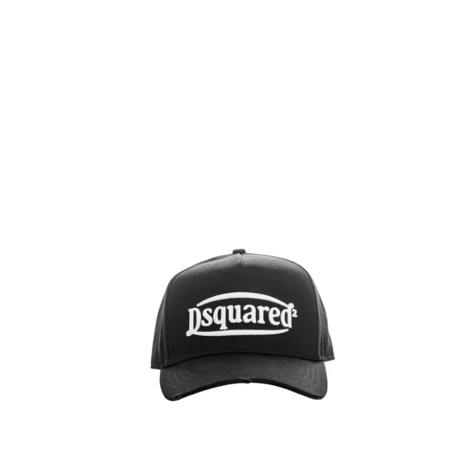 Black and White Embroidered Cap