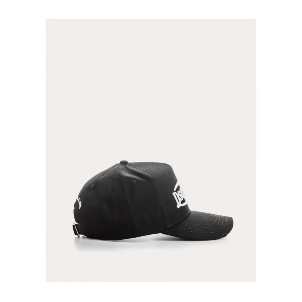 Black and White Embroidered Cap