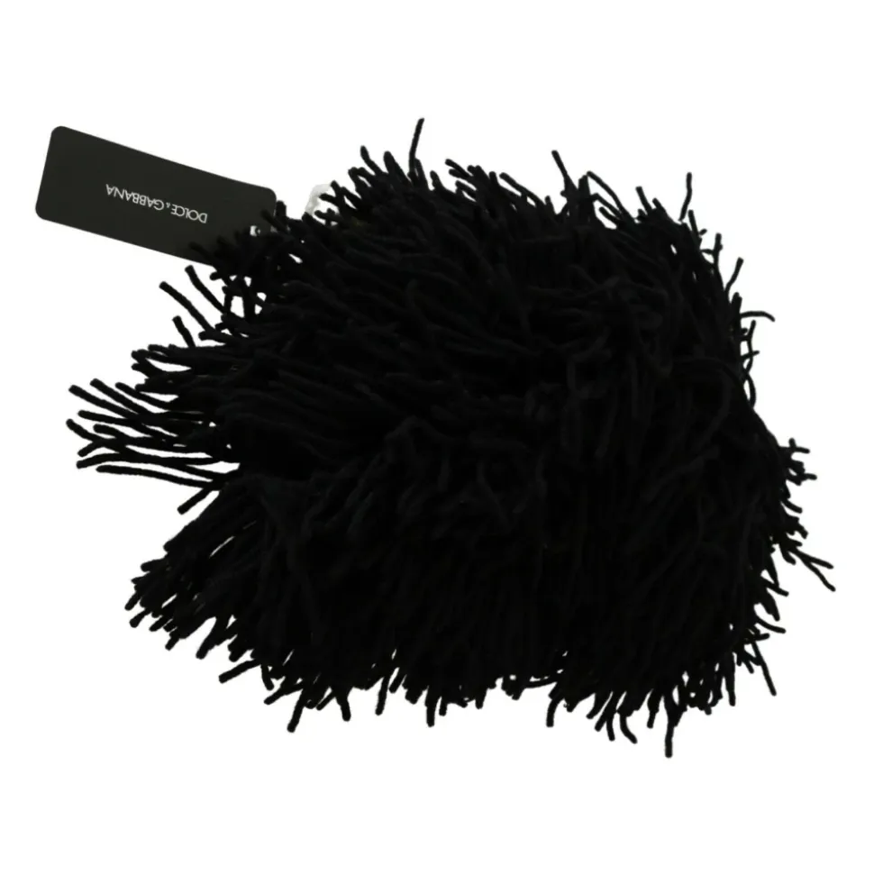 Black and White Knitted Cashmere Beanie
