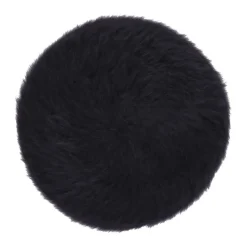 Black Beret Hat with Synthetic Leather