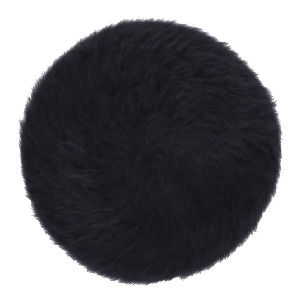 Black Beret Hat with Synthetic Leather