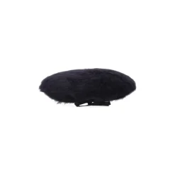 Black Beret Hat with Synthetic Leather