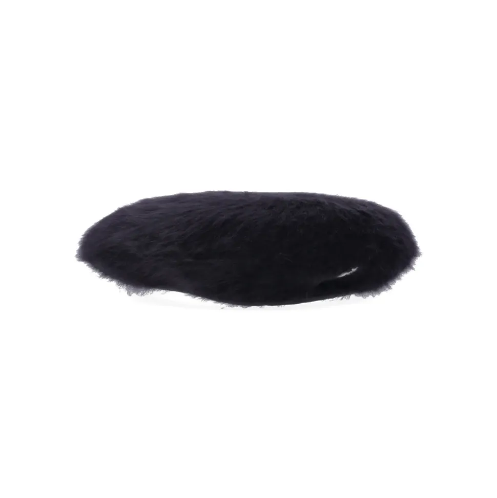 Black Beret Hat with Synthetic Leather