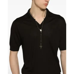 Black Bijoux Cross Pendant with Gemstones