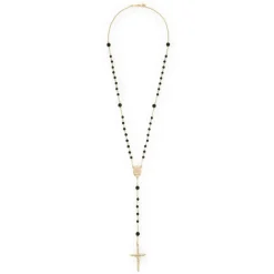 Black Bijoux Cross Pendant with Gemstones