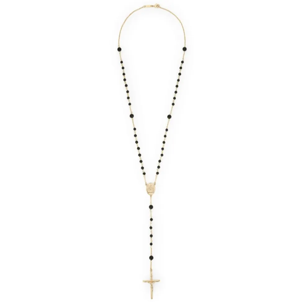 Black Bijoux Cross Pendant with Gemstones