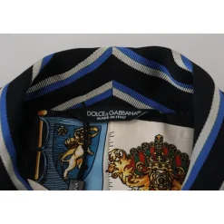 Black Blue Martini Printed Lining Robe