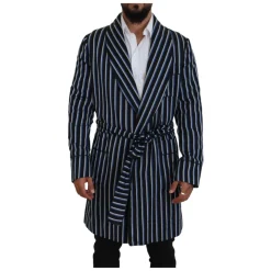 Black Blue Martini Printed Lining Robe