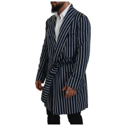 Black Blue Martini Printed Lining Robe