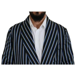 Black Blue Martini Printed Lining Robe