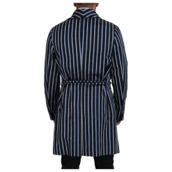 Black Blue Martini Printed Lining Robe