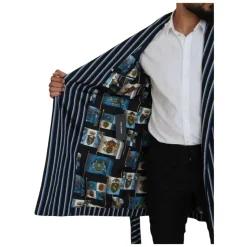 Black Blue Martini Printed Lining Robe