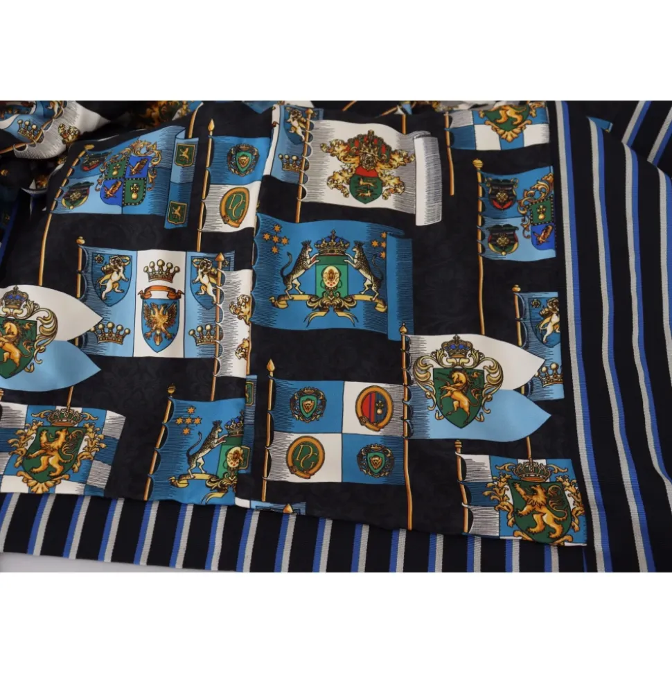 Black Blue Martini Printed Lining Robe