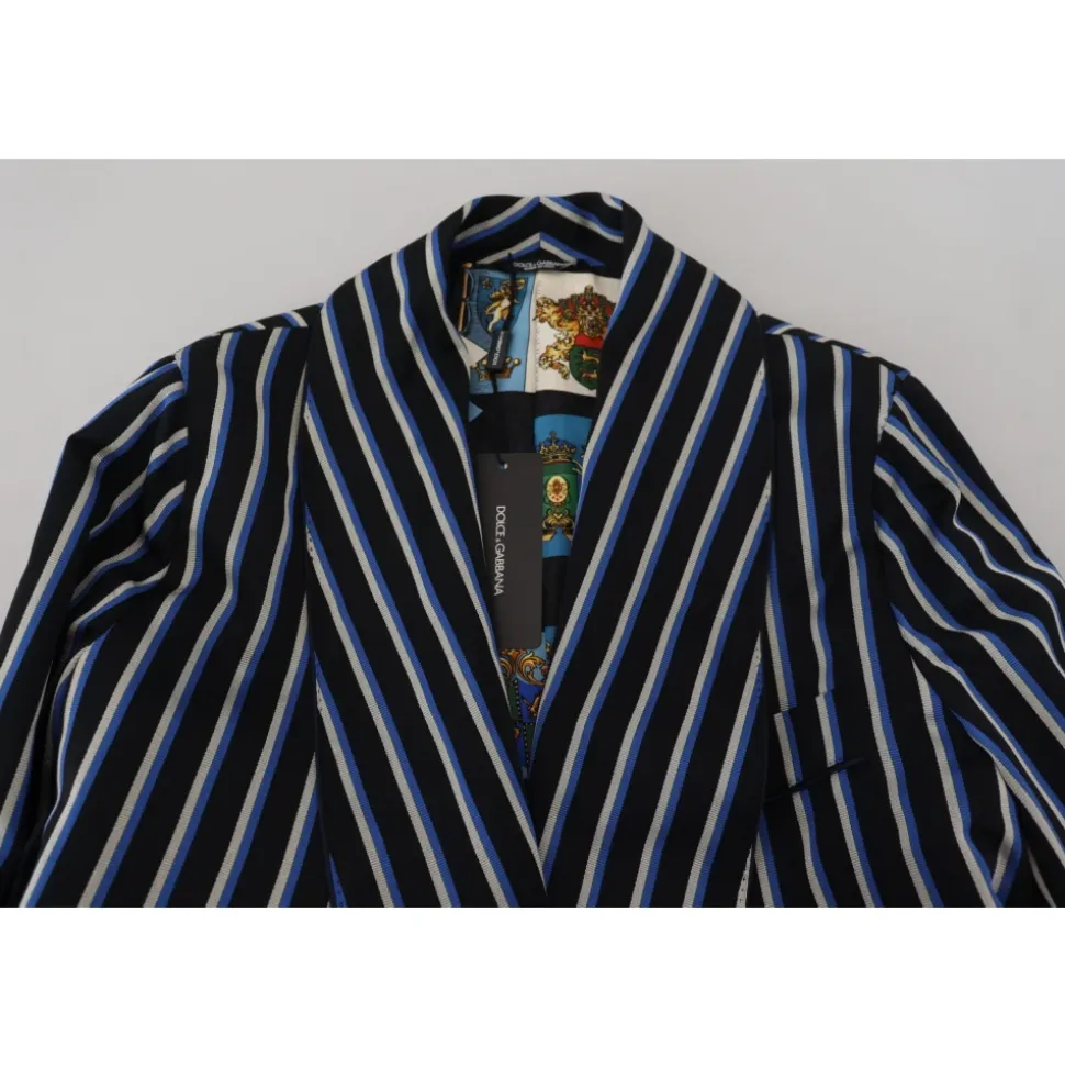 Black Blue Martini Printed Lining Robe