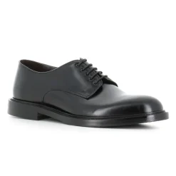 Black Brushed Leather Derby Shoes