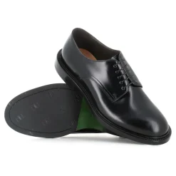 Black Brushed Leather Derby Shoes