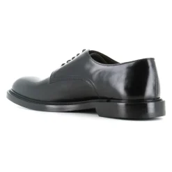 Black Brushed Leather Derby Shoes