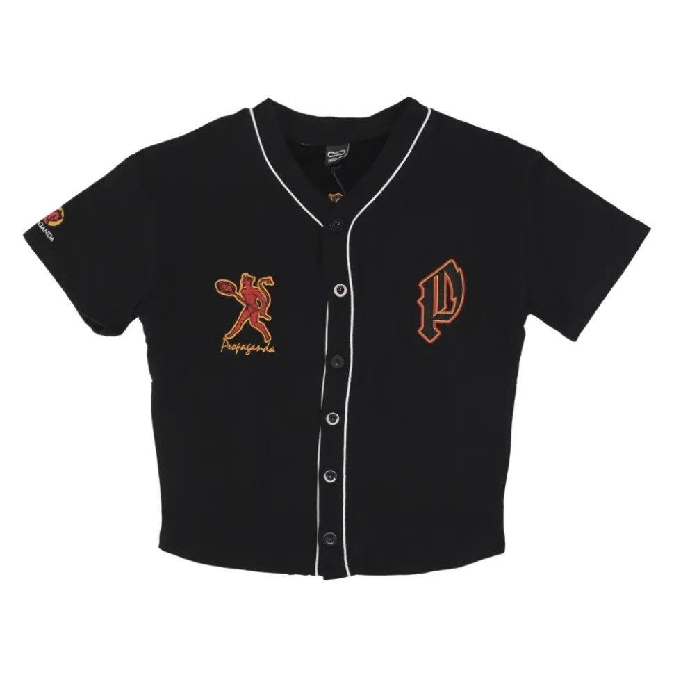 Black Buttoned Baseball Jacket