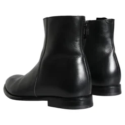 Black Calf Leather Men's Boots Shoes