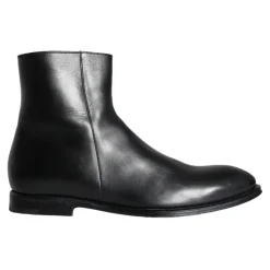 Black Calf Leather Men's Boots Shoes