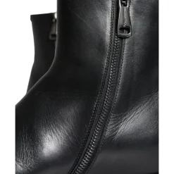 Black Calf Leather Men's Boots Shoes