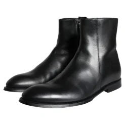 Black Calf Leather Men's Boots Shoes