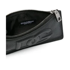 Black Card Holder with Embossed Logo