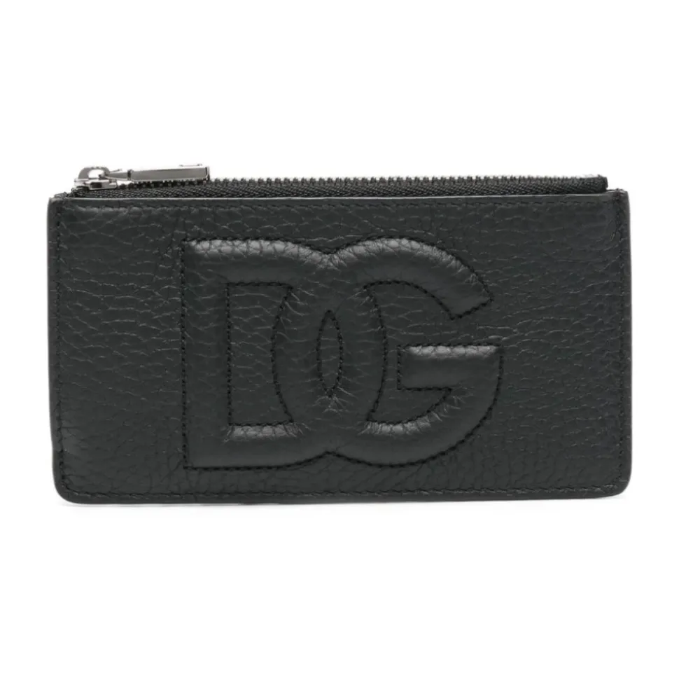 Black Card Holder with Embossed Logo
