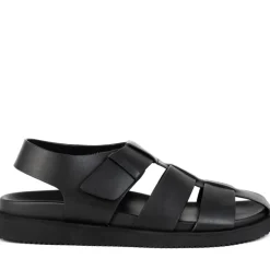 Black Casual Flat Sandals
