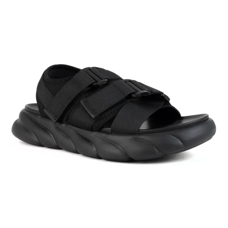 Black Casual Flat Sandals for Men