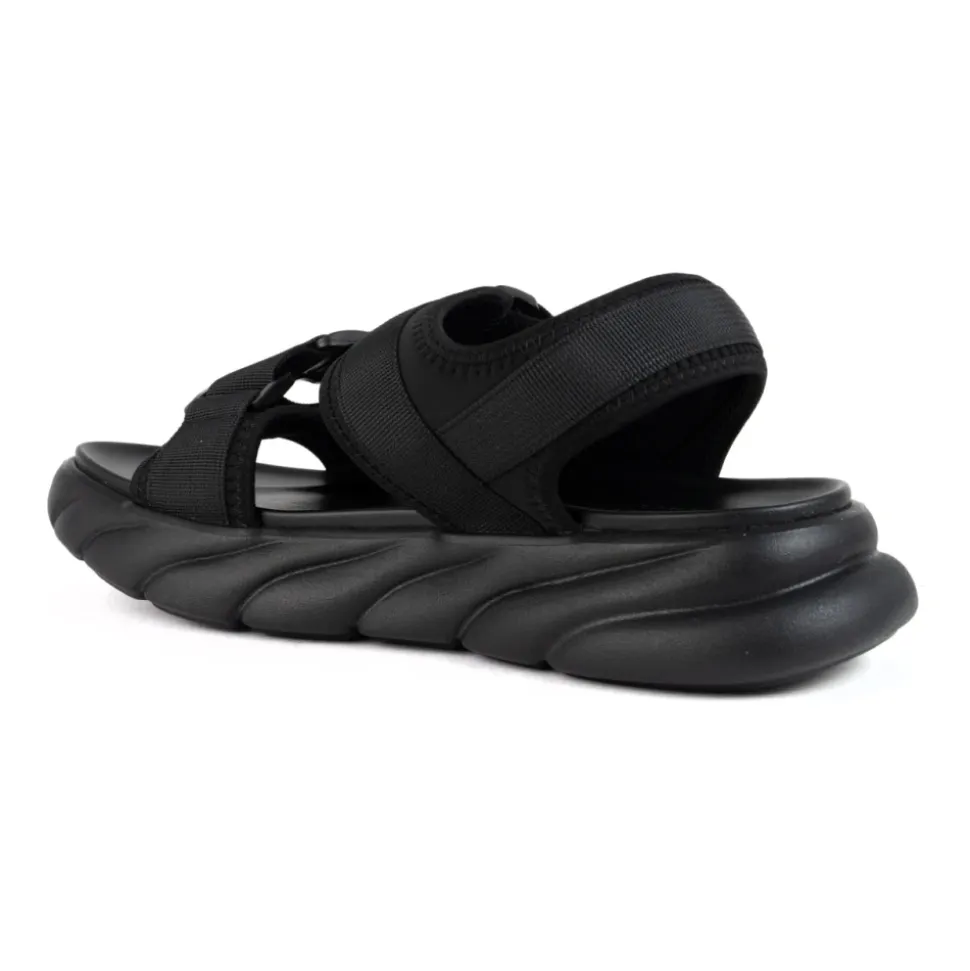 Black Casual Flat Sandals for Men