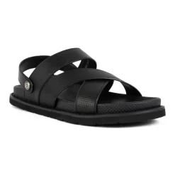 Black Casual Flat Sandals for Men