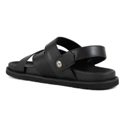 Black Casual Flat Sandals for Men