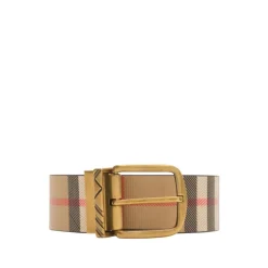 Black Check Pattern Metal Buckle Belt